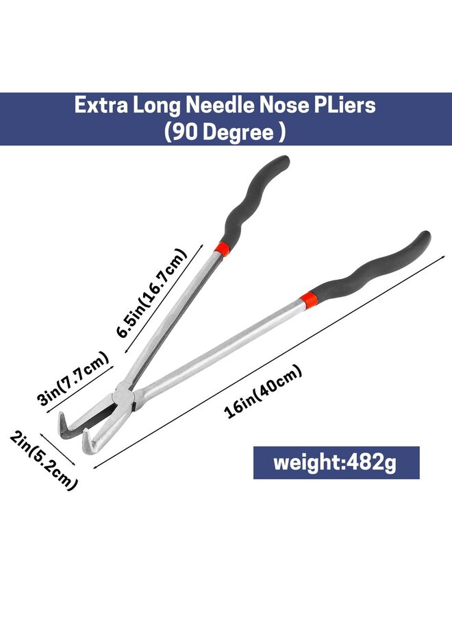 يُسلِّم كماشة طويلة المدى - كماشة بزاوية 16 بوصة ذات أنف إبرة طويلة - للمساحات الضيقة والمناطق المحدودة (الحجم: كبير) - Image 2